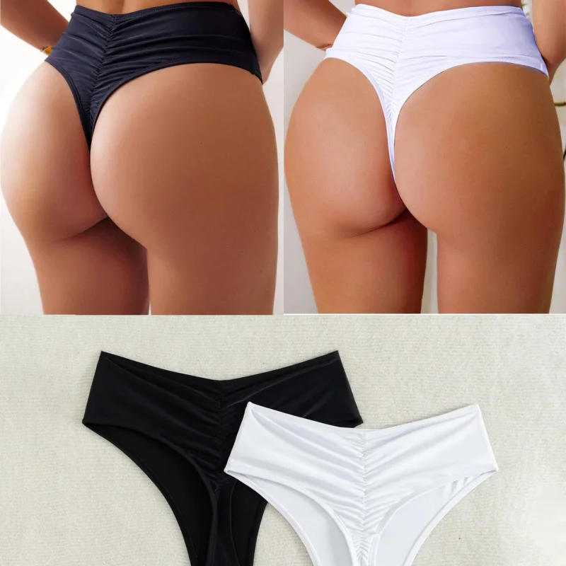 

2026New style women's swim shorts solid color tie quick-dry sexy bikini two-piece set