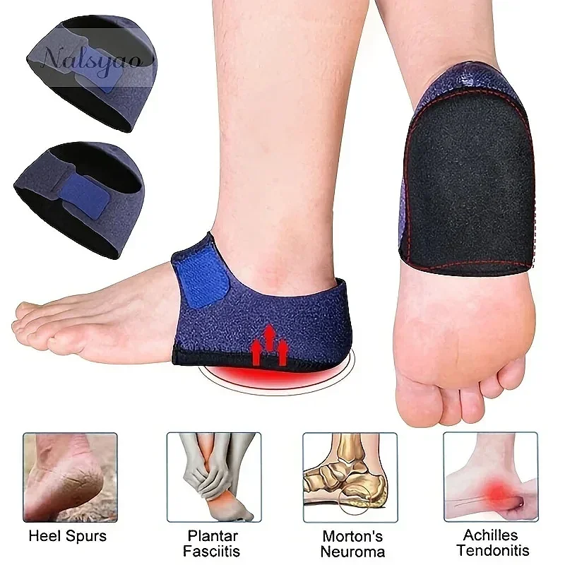1pair Gel Pads Hook and Loop Fastener Heel Brace Breathable Cushion for Women Men