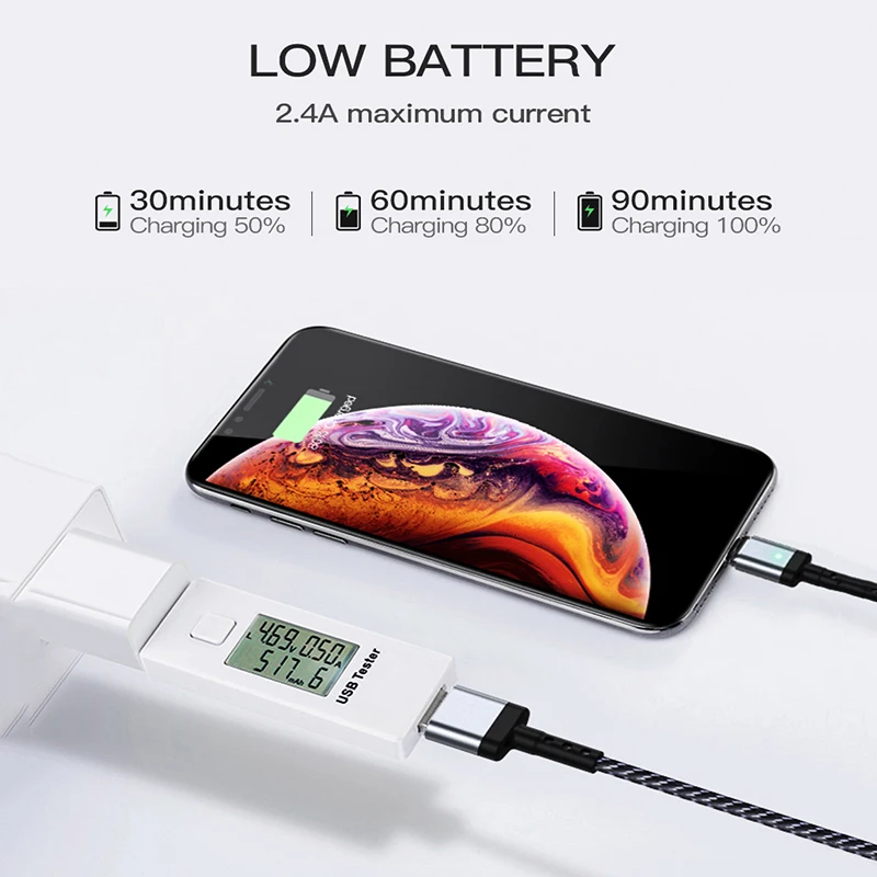 Suntaiho 마이크로 USB C 타입 마그네틱 케이블, 고속 충전 코드, 아이폰 샤오미 삼성 자석 데이터 충전기, 3M, 3A