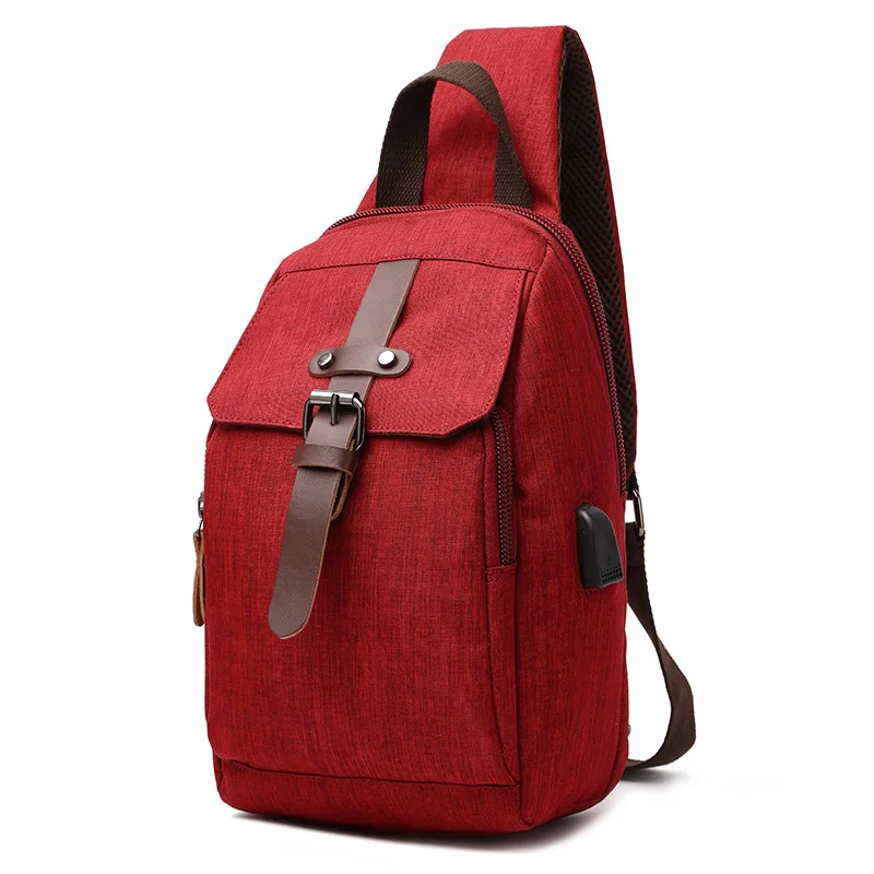 Solid Color Waterproof Shoulder Bag Backpack Korean Version College Style Backpack Men's Fashion Casual Travel Bag Shoulder Bag