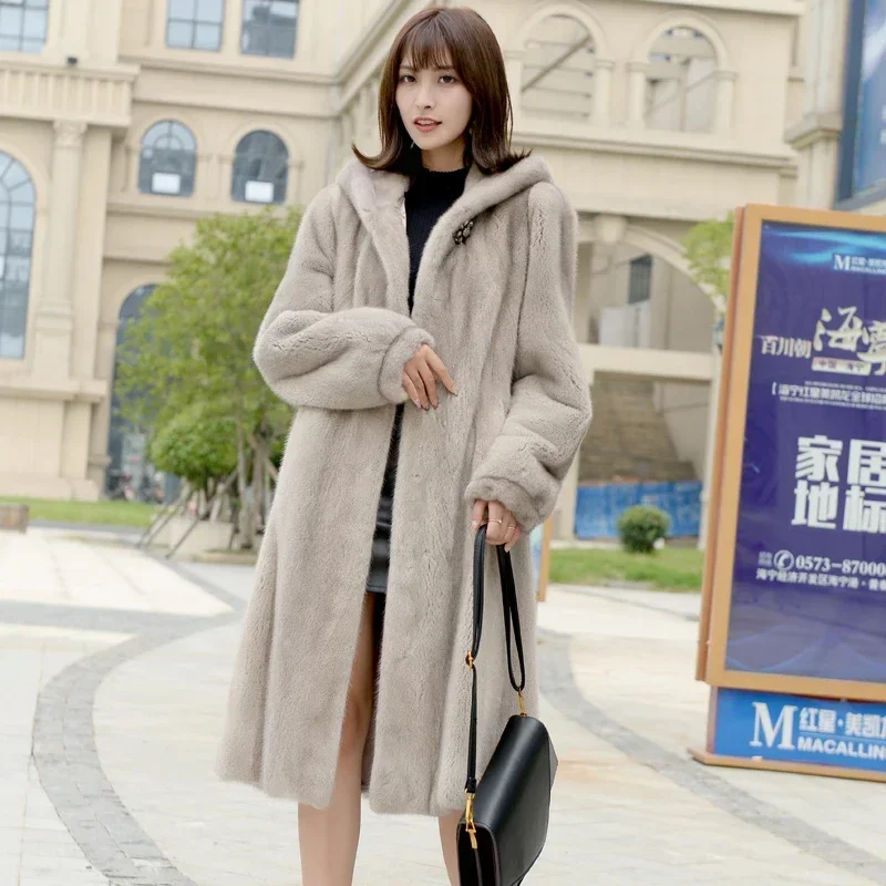 Real Fur Coat Women Luxury Winter 2024 Hooded Mink Coats Elegant Mink Fur Jackets for Women Jacket Outwears Veste Fourrure SGG