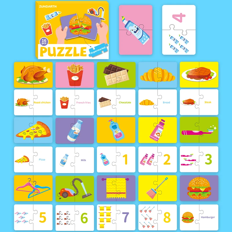 2026년 신제품 유아용 종이 퍼즐 0-3세 몬테소리 조기 교육 학습 장난감 재미있는 테마 인식 선물 아기 어린이용