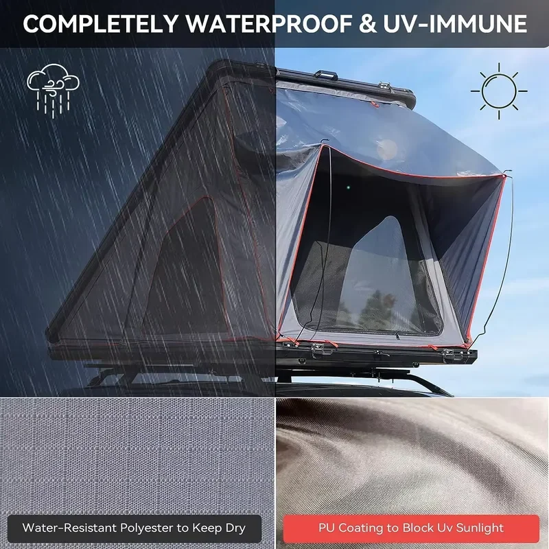 OEM Custom Easy Setup ABS Hard Shell Roof Top Tent for Outdoor Camping SUV Car Rooftop Tent - view 5