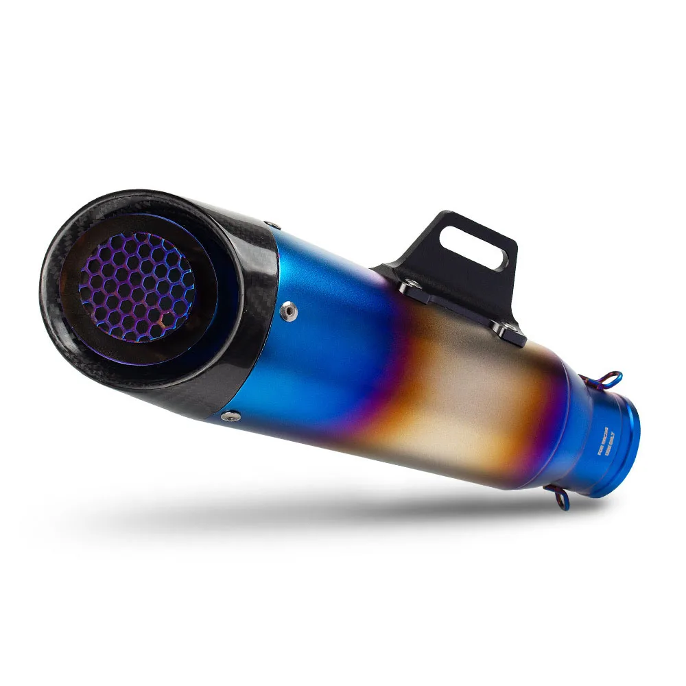 

SXLL Motorcycle Exhaust System Modified Exhaust Silenciador Bevel Triple Layer 51mm Universal Tailstock for Z125 300SR Msx125 Mt