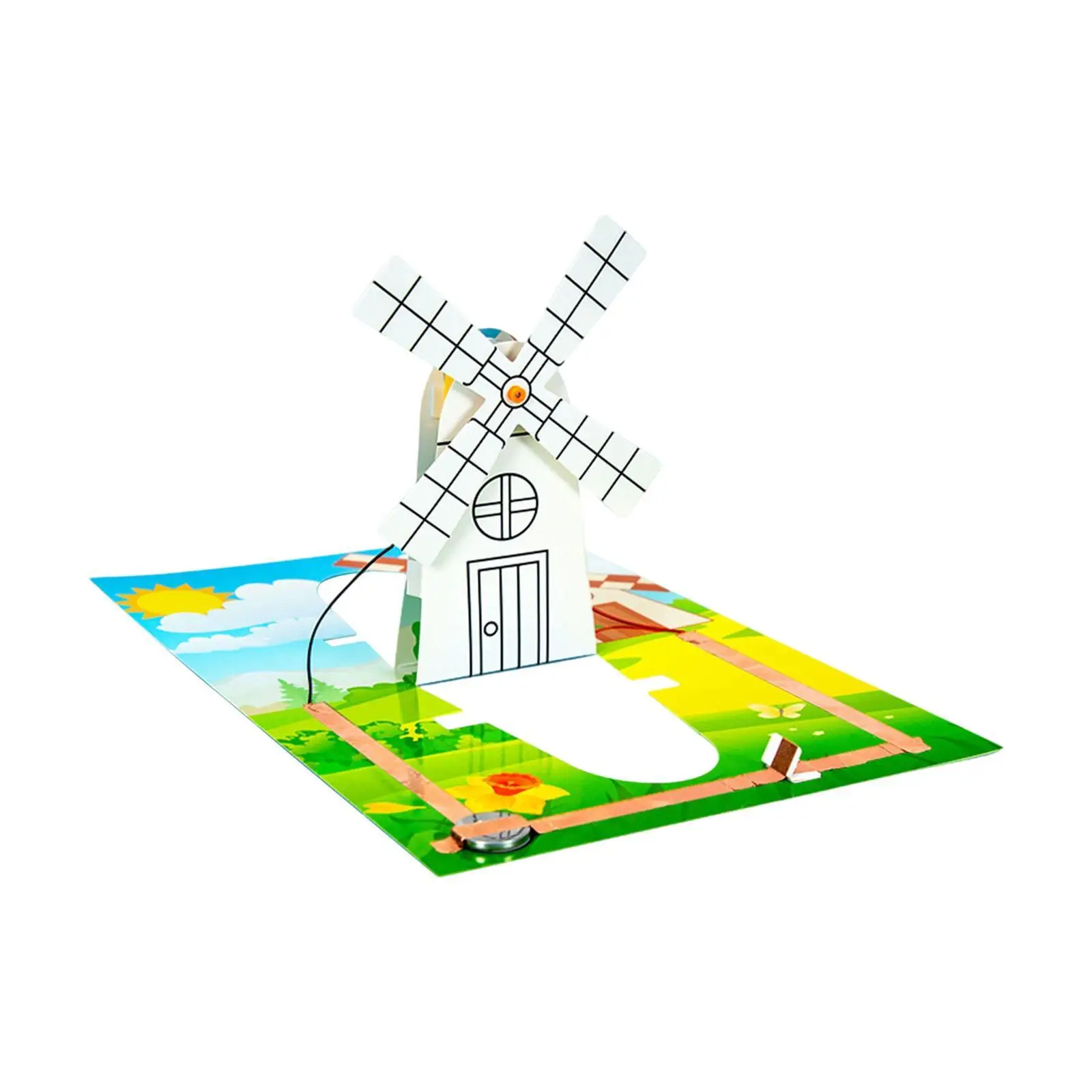 Science Windmill Generator Kit DIY Basic Electric Circuit Craft Physics Experiment Set for Girls & Boys Children Kids & Teens