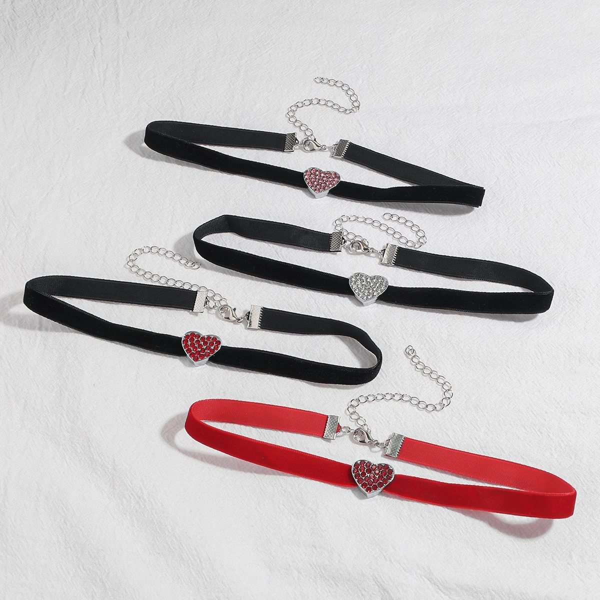4pcs/Set  Women's Fashion Elegant Love Necklace, Elegant Shining Love Tie Neck Necklace