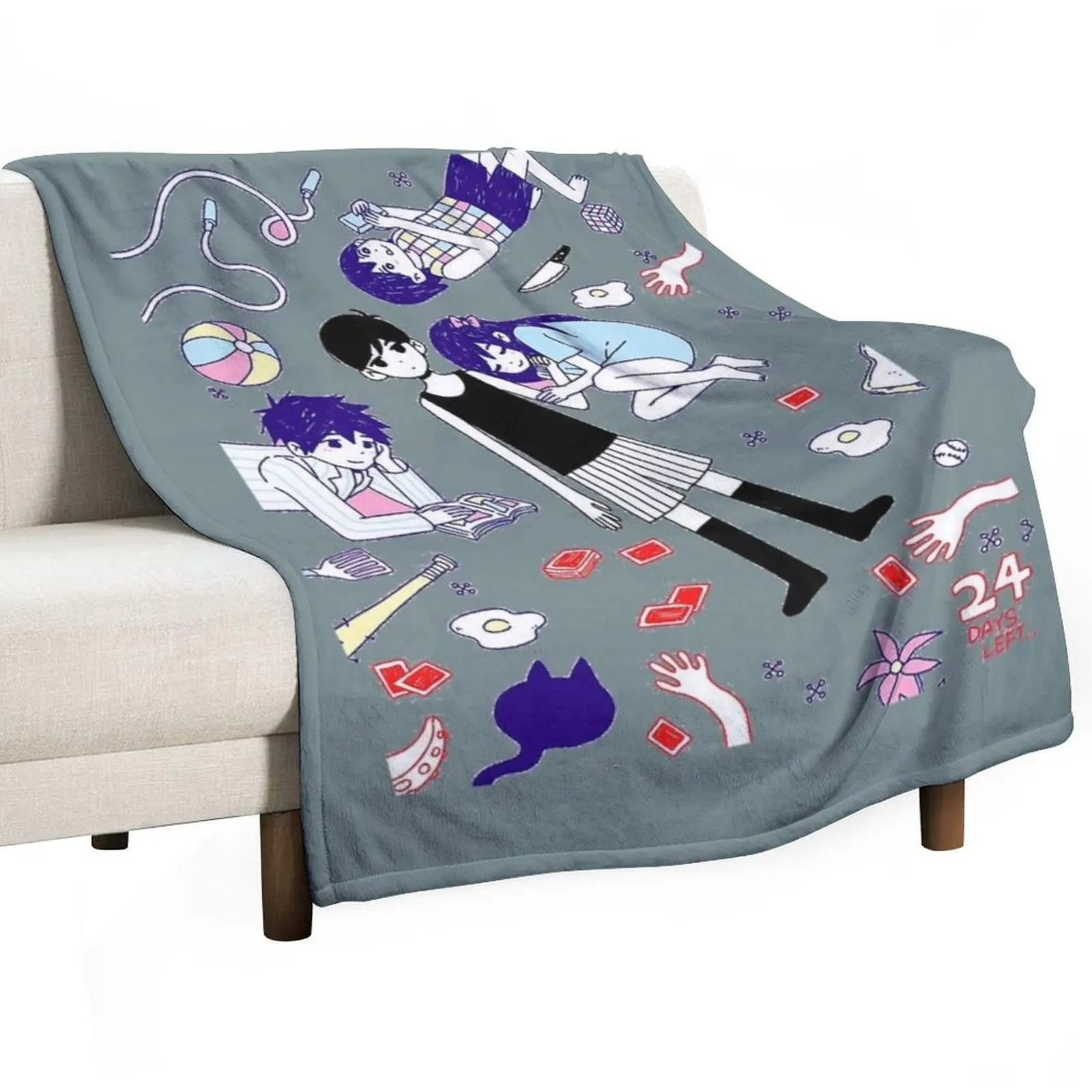 omori Throw Blanket Soft Beds Cute Stuffeds Multi-Purpose Giant Sofa Bed linens Blankets