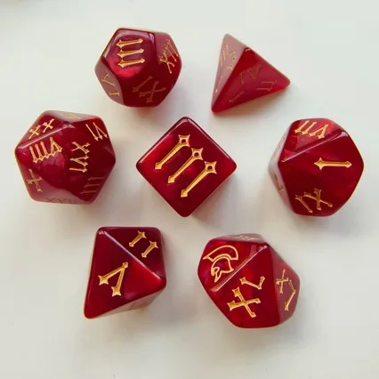 7Pcs Roman Numeral Polyhedral Dice Set, D&D Role Playing Game Dice with Unique Pattern, Tabletop RPG Accessories Desktop Decor