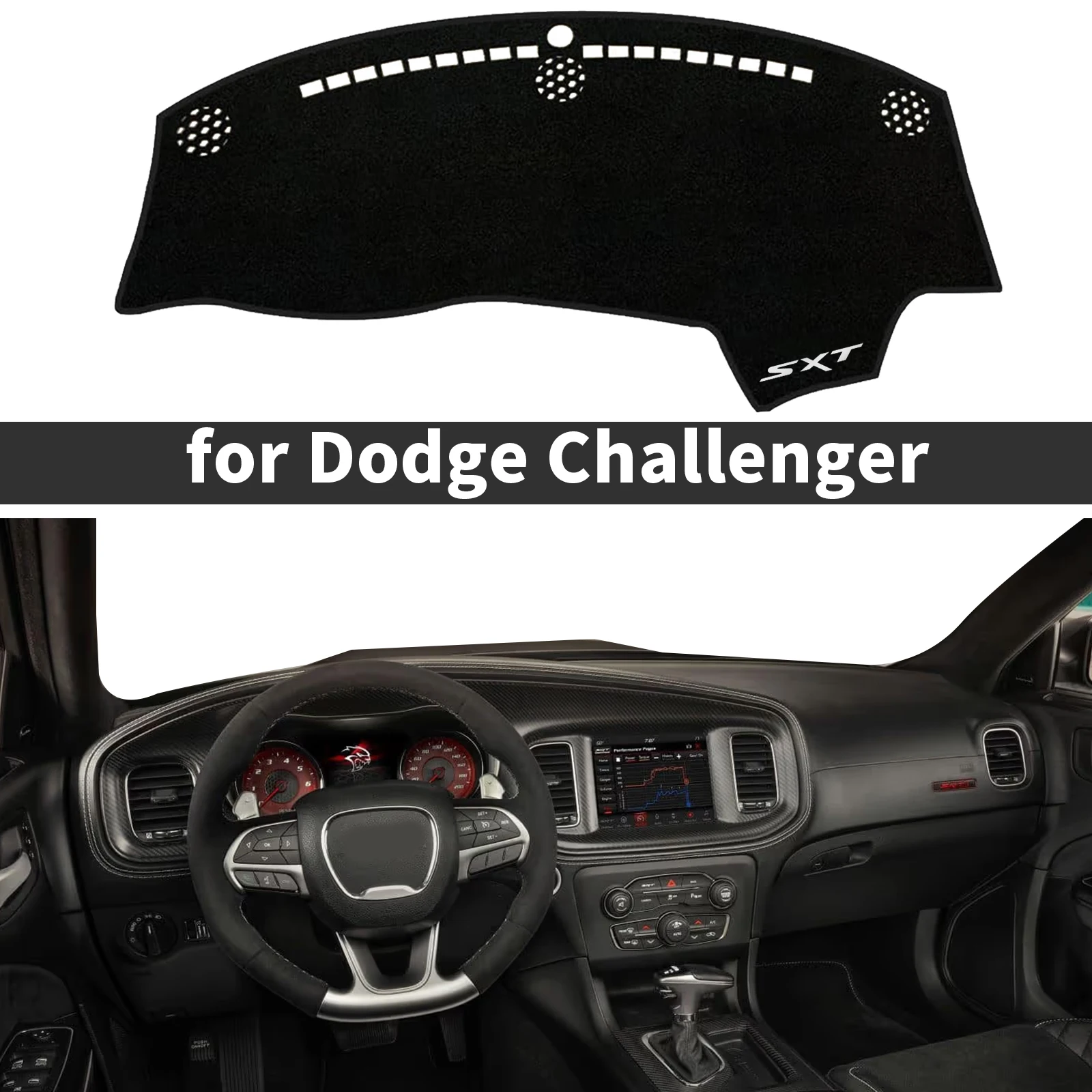 

Car Dashboard Mat for Dodge Challenger 2015-2023 Dashmat Protective Carpet Dash Mat Sunshade