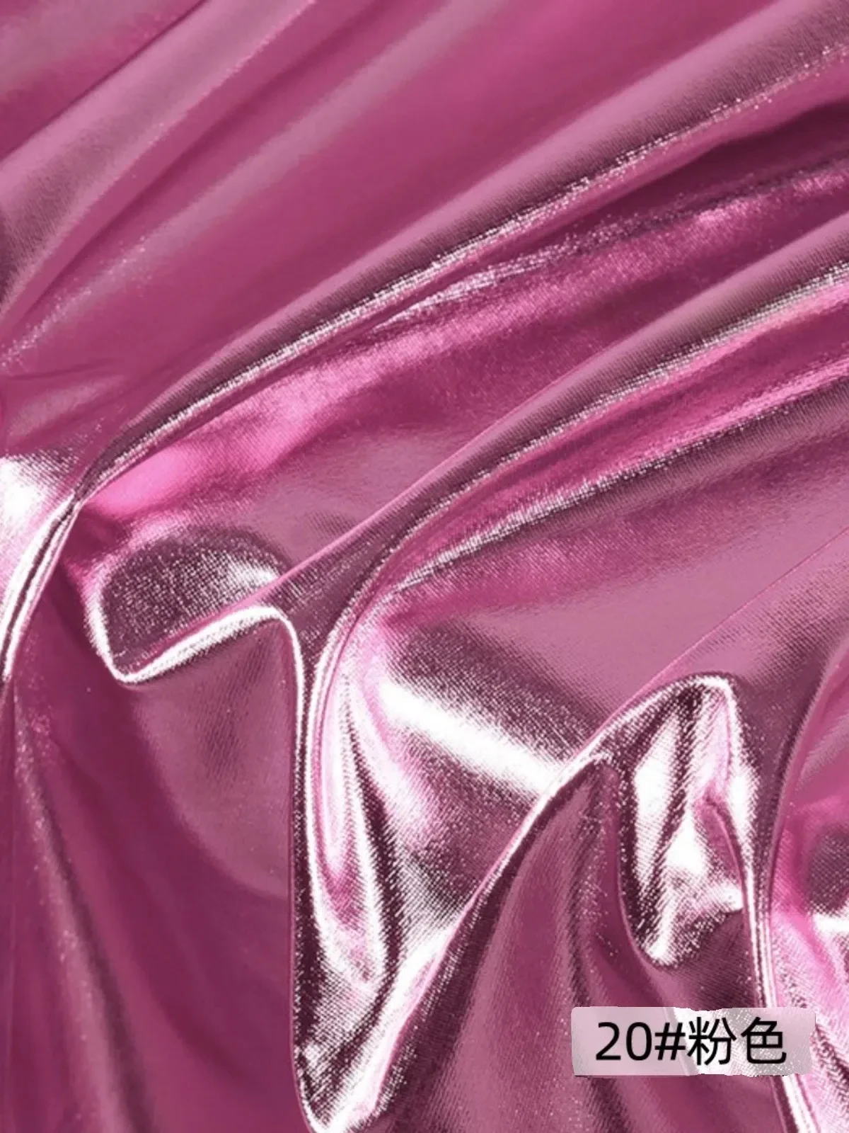 Golden Silver High Elasticity Knitted Spandex Fabric Full Page Hot Stamping Bright Leather Performance Clothing Material