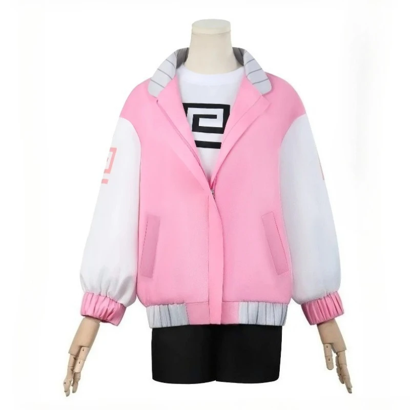 

Аниме Косплей Лу Шаотан Костюм Сакамото Days Розовая Куртка Шорты Футболка Головные Уборы Хэллоуин Вечеринка Полный Комплект для Женщин Девочек