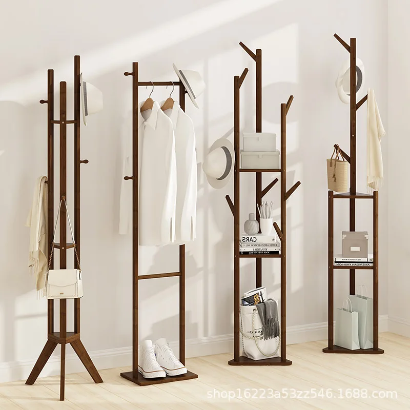 clothes-stand-for-bedroom-living-room-floor-standing-coat-rack-with-hooks-modern-minimalist-multi-functional-solid-wood