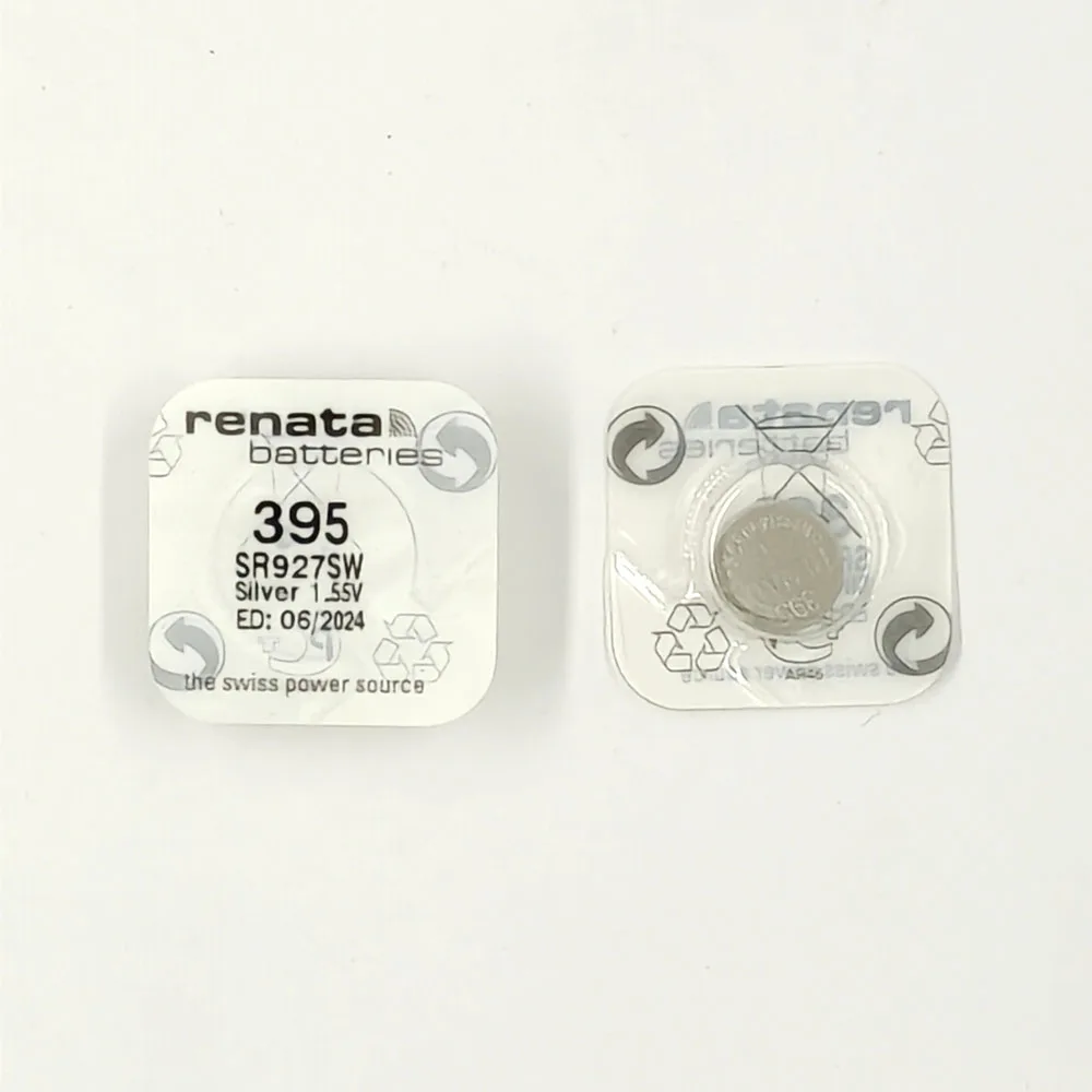 ساعة أوكسيد الفضة 10Xrenata بطارية 395 SR927SW 927 1.55 فولت 100% أصلية ماركة ريناتا 395 بطارية ريناتا 927