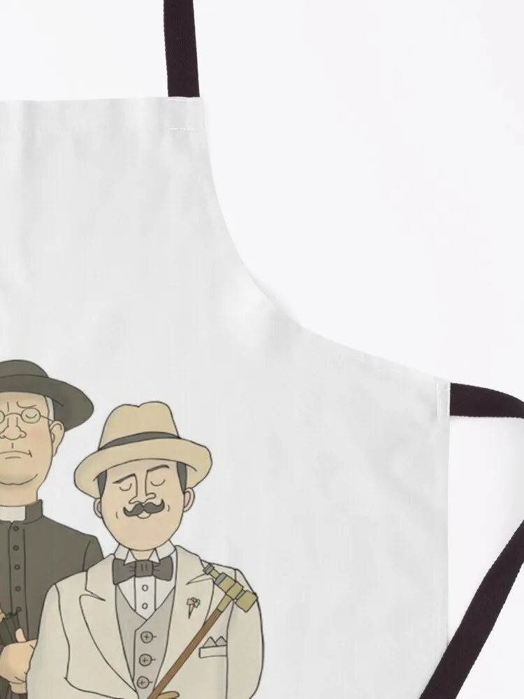 Poirot, Marple and Father Brown Apron waiter apron women's kitchen apron cute kitchen