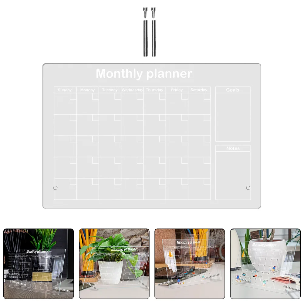 Dry Erase Weekly Planner Clear Monthly Board Transparent Writing Whiteboard Desk Acrylic Multi-function Memo