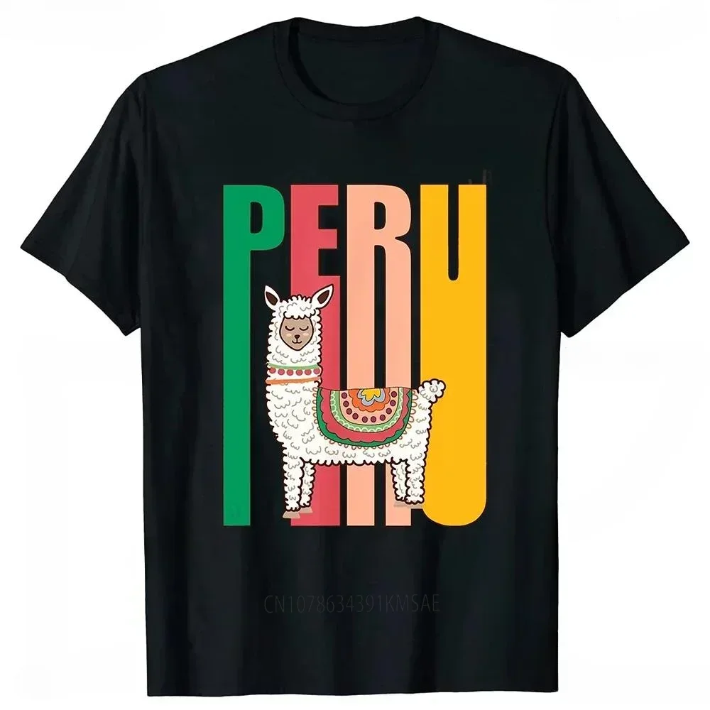 Funny Peru Alpaca Graphic Tshirt New Arrival Peruvian Llama Printed T Shirts Summer Streetwear Short Sleeve Mens Clothing