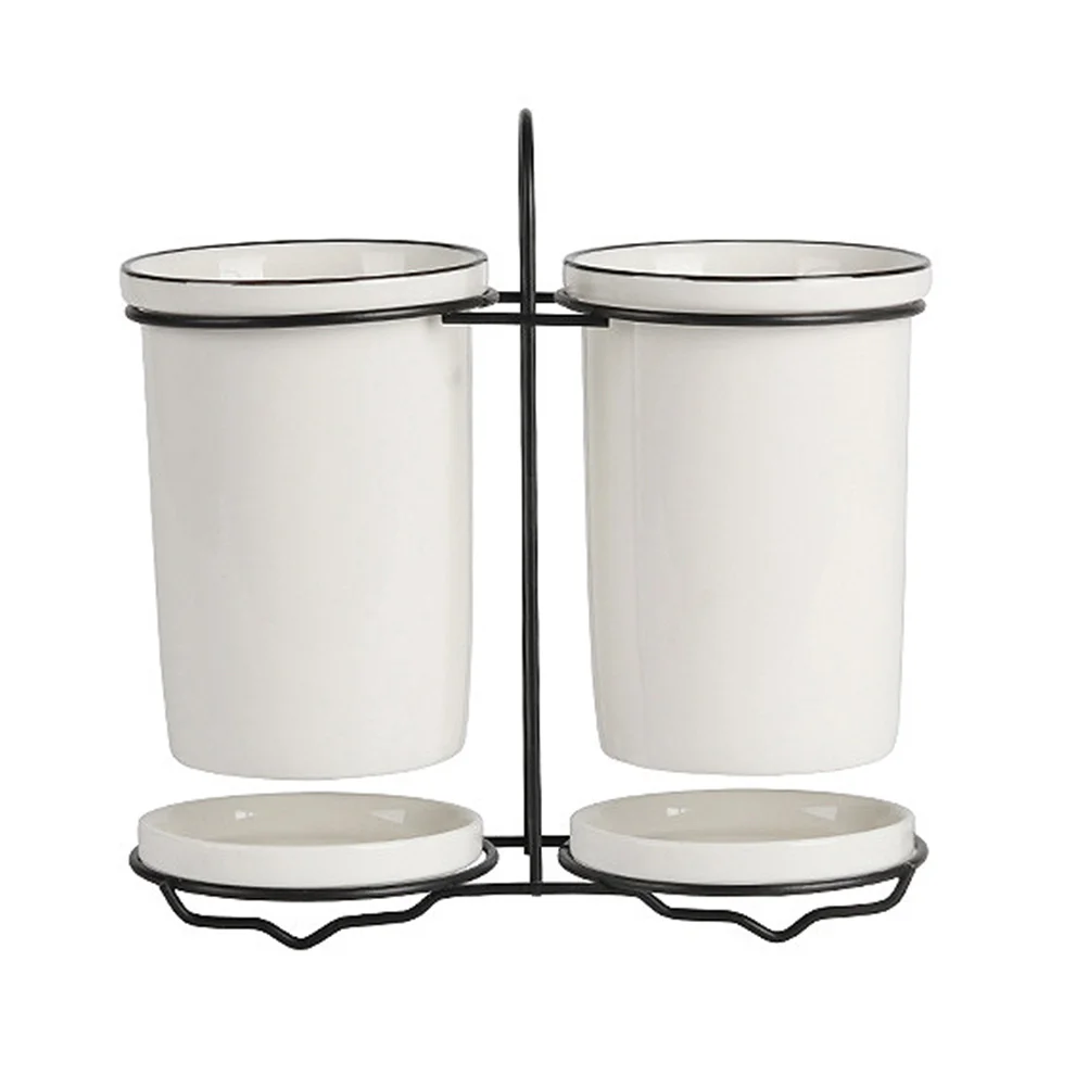 

1Set Bamboo Cutlery Storage Box Chopsticks Holder with Ventilation Design Non-Slip Base for Kitchen Utensils Organizer Rack