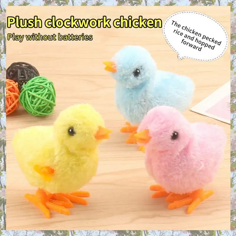 T84C-10Pcs Páscoa acabar pintinho novidade pulando frango mordaça pelúcia bebê pintinhos favores presente para crianças meninas