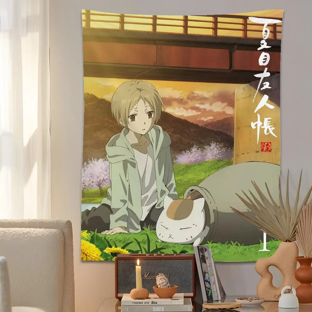 N-Natsume Y-Yuujinchou Tapestry Microfiber Background Art Decor For Bedroom Living Room  Outdoor Festival Wall Decor