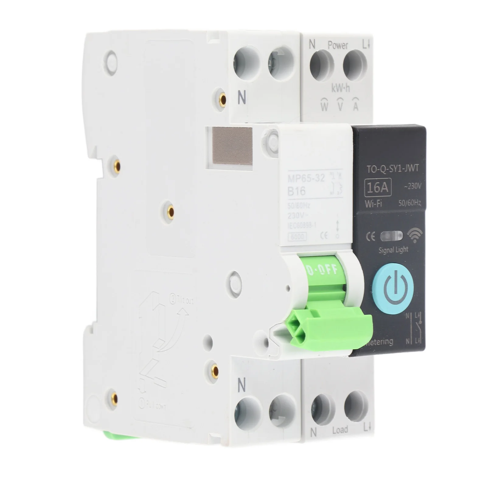 

Автоматический выключатель Wi-Fi 1P + N с измерением выключающей способности 6KA Автоматический выключатель с дистанционным управлением 16A AC230V