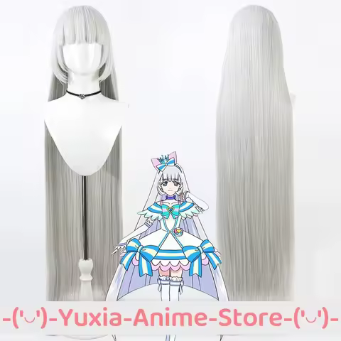 Wonderful Precure! Yukimaru Cosplay Wig Anime Game Roleplay Party Costume Prop Synthetic Hair Heat Resistant Fiber