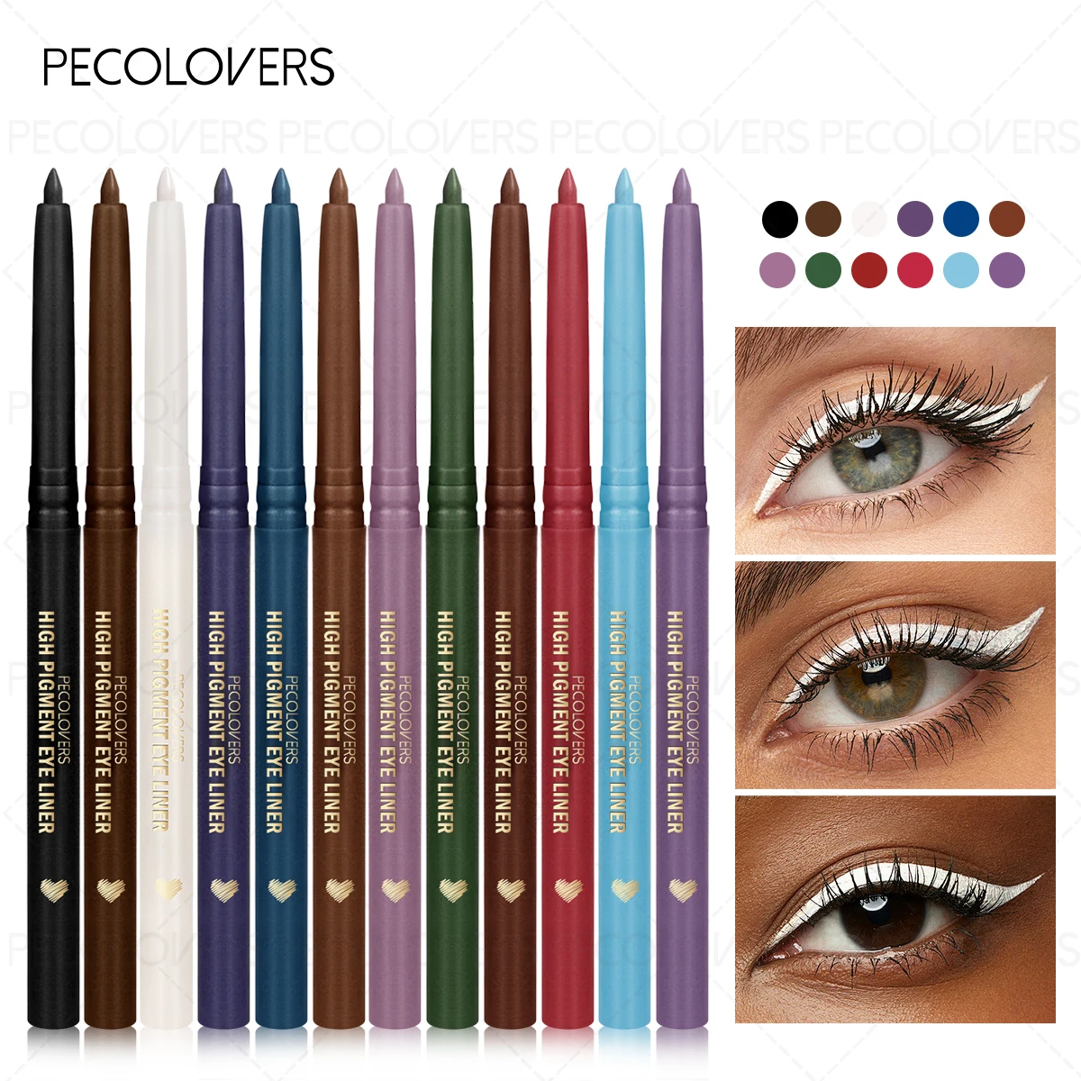 Nicht trocknender Eyeliner, farbiger Augenbrauenstift, langlebig und weich, Weihnachtsgeschenk