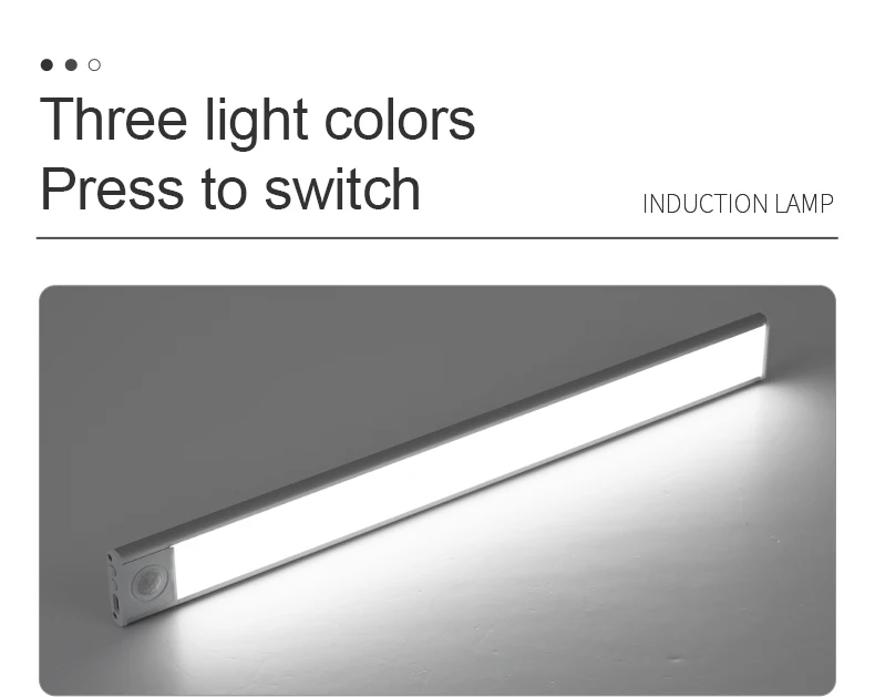 LED Night Light 20/30/40/50CM Motion Sensor Wireless USB Cabinet Night Light Wardrobe Lamp For Kitchen Cabinet Bedroom Wardrobe