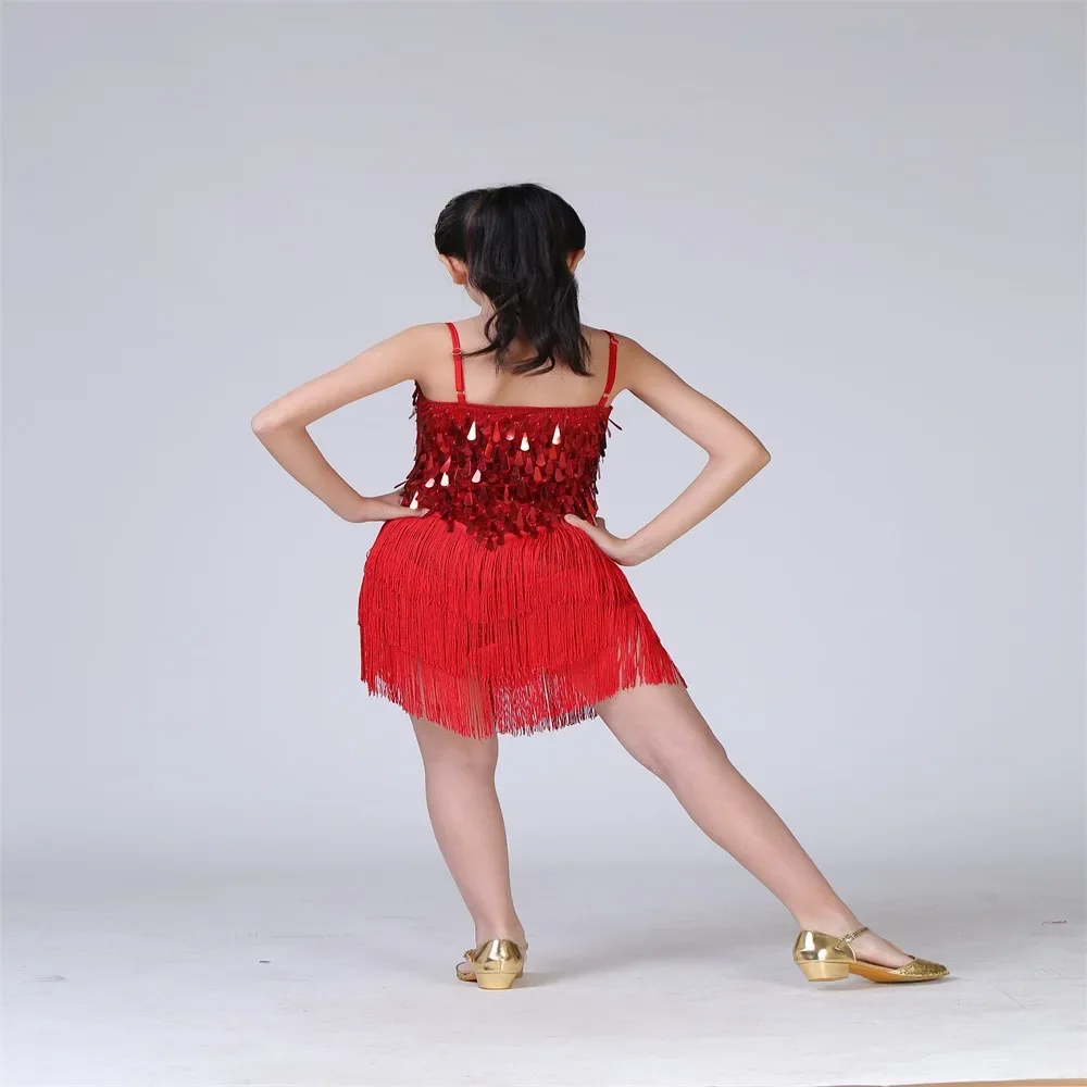 무대 댄스웨어 라틴 댄스 드레스 키즈 코스프레 의상 파티 쇼 어린이 소녀 전문 탱고 볼룸 섹시한 축제