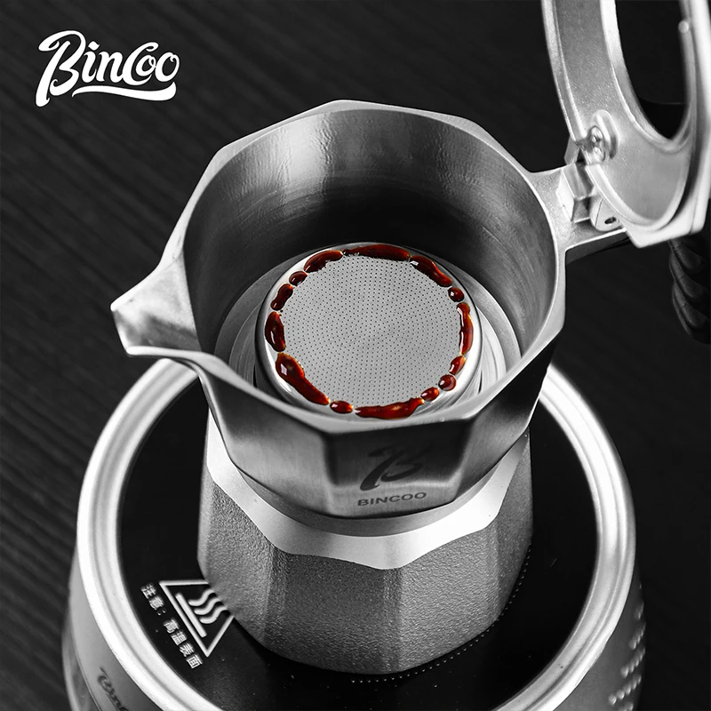 Bincoo Double Valve Moka Pot, 120ml 2 Cup Stovetop Espresso Maker, Italian Coffee Pot with Wooden Handle, Rich Crema Brewing for view 5