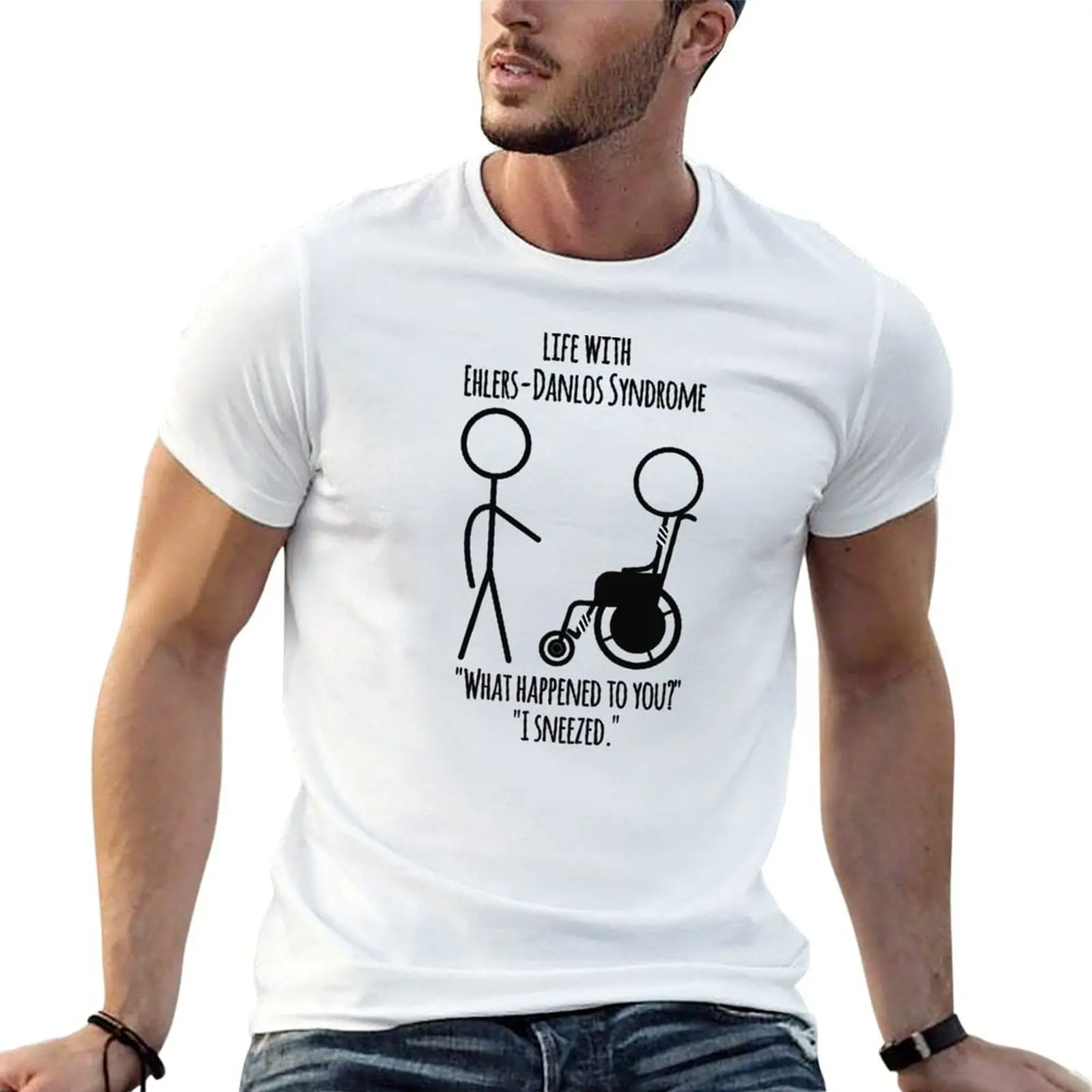 Life With Ehlers-Danlos Syndrome - I Sneezed - Black T-Shirt Holiday Vacation Tee Shirt