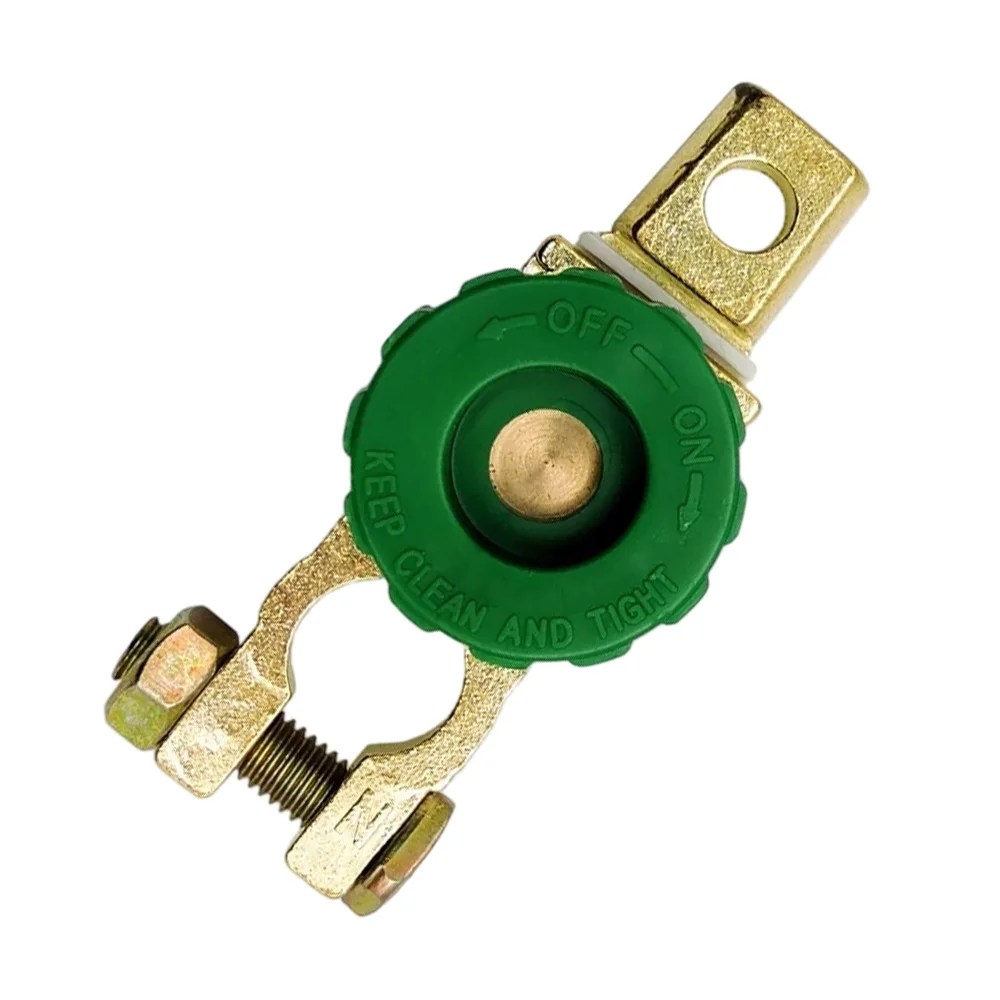 1Pcs Zinc Battery Terminal Cutoff Switch For Universal Automobile Green+Gold Zinc Durable Material Brand-new Auto Accessories