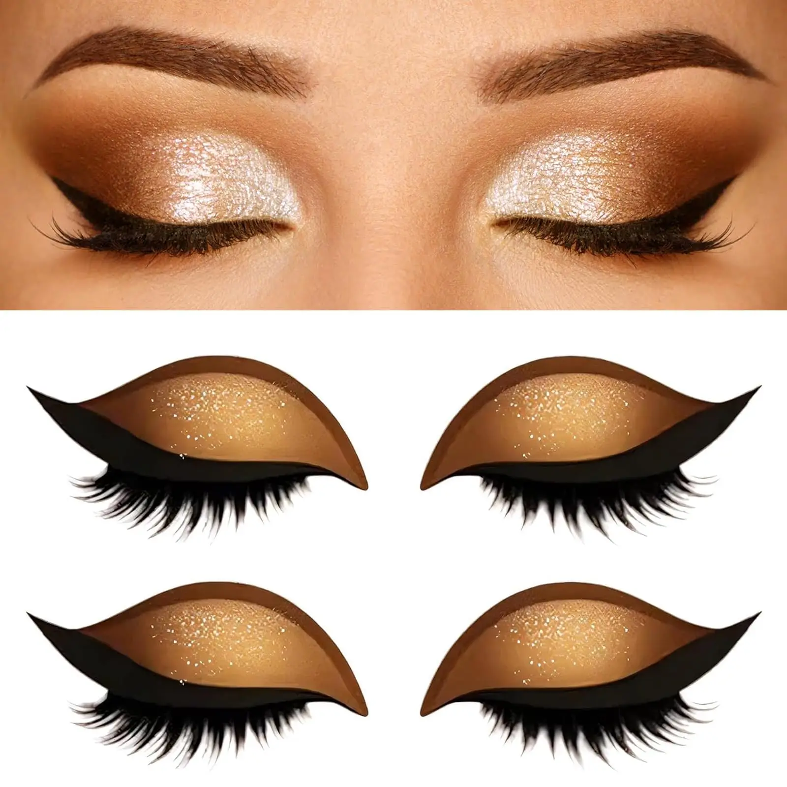 Naklejki na rzęsy i cienie do powiek Lazy Eye, nowe naklejki do cieni i rzęs, samoprzylepne naklejki 3w1 wielokrotnego użytku do szybkiego makijażu
