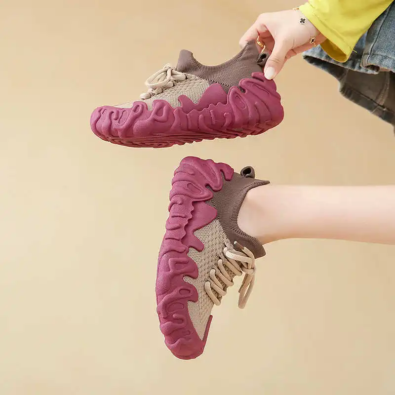 Without Heel Autumn-spring Comfortable Shoes With Heel Heeled Boots Women Wide Heel Woman Shoes Sneakers Sport From China