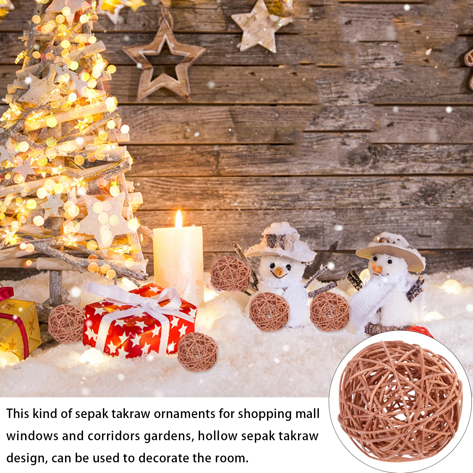 

Decorative Rattan Balls Hanging Spheres for Wall DIY Craft Projects Patio Home Mall Dining Room Office Space Party Decor