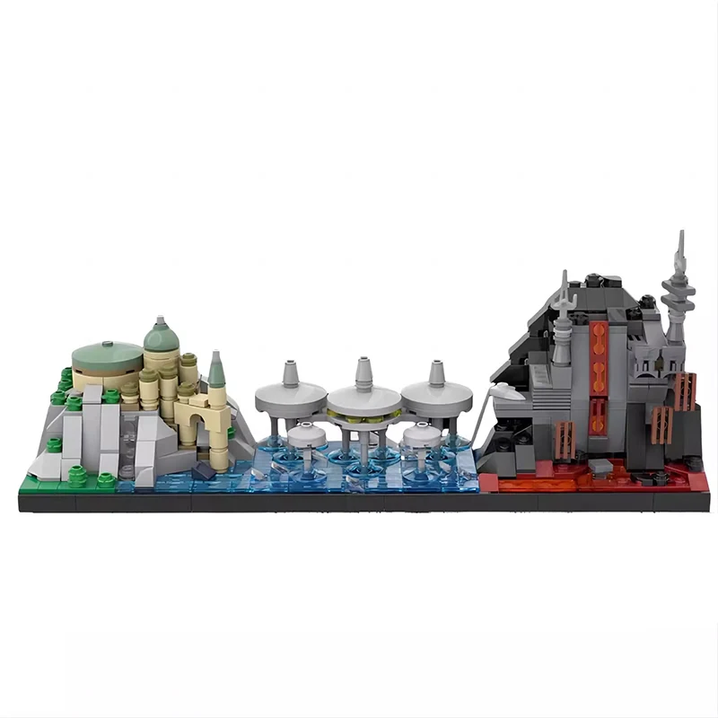 Bricklink MOC Star Movie City Skyline Architecture Trilogy Spaceship Street View Sets Building Blocks Kid Toys Christmas Gift