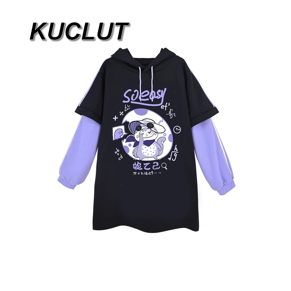 

Свободные толстовки, милый крутой повседневный свитшот для девочек, пуловер средней длины, осенне-зимняя одежда, топы с длинными рукавами для женщин