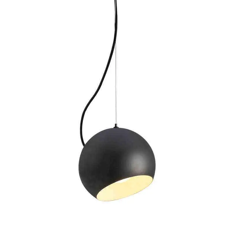 

Aisilan Nordic LED pendant light round metal for living room bedroom kitchen black Modern style AC85-260V 5W warm white W220324