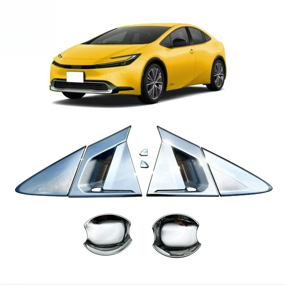 

For Toyota Prius 60 Series 2023 2024 2025 Car Rear Louver Window Side Shutter Cover Trim Sticker Vent Scoop ABS Carbon Fiber
