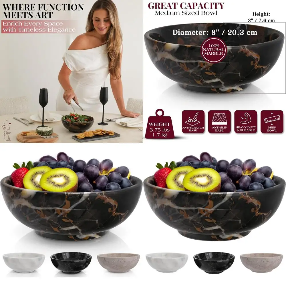 

Элегантная черная мраморная чаша — универсальный декоративный элемент или украшение для кухонной столешницы, идеально подходит для прихожей, ключей, цветочных композиций, средний размер.