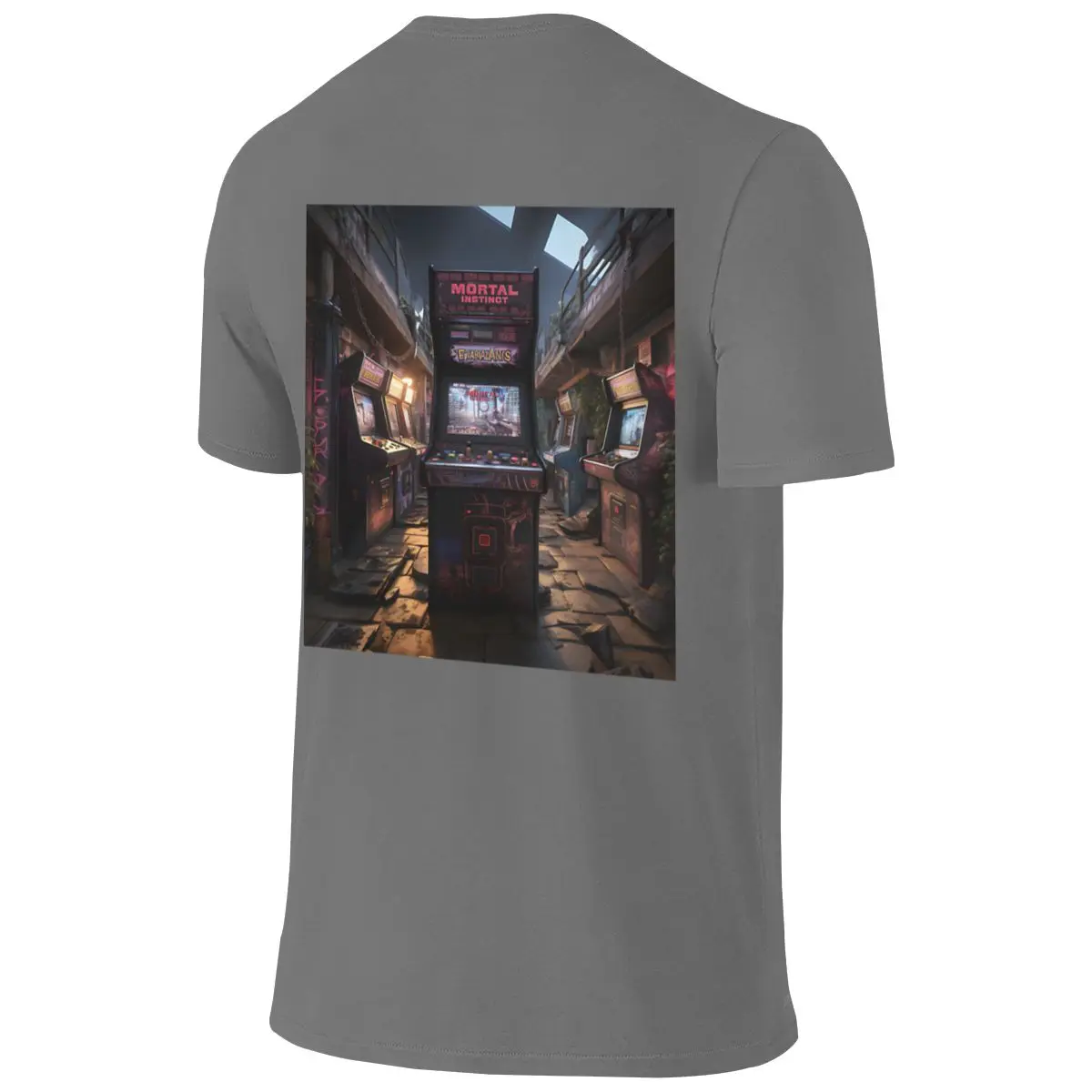 Retro Video Game Tribute Print Fitness Reversible T-shirt Street Hip-Hop Korean Atmosphere Tees