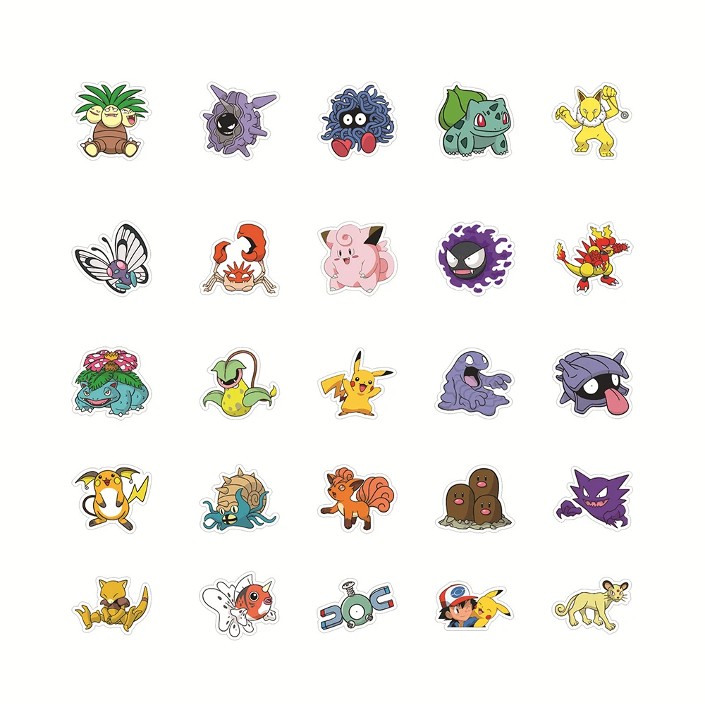 10/30/50/100PCS Cute Pokemon Anime Stickers DIY Motorcycle Travel Luggage Guitar Skateboard Classic Toy Funny Sticker Decal Gift