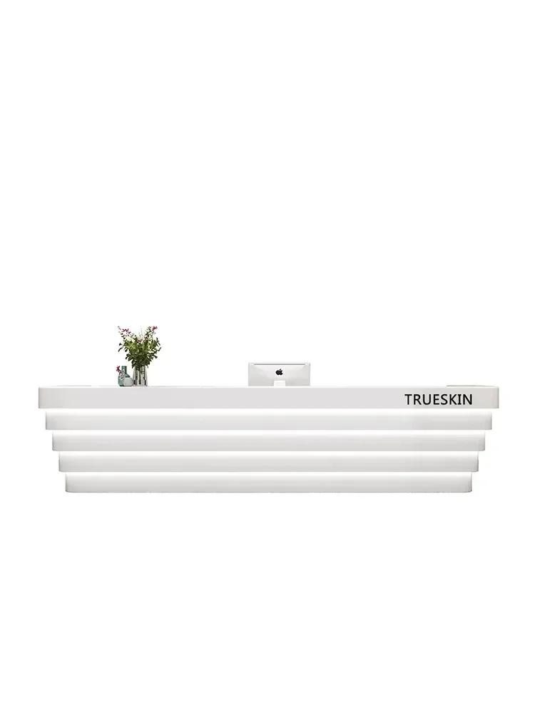 

Superior Minimalist modern beauty salon reception desk painted commercial hotel front desk homestay cashier