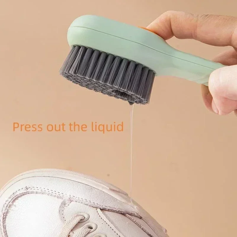 Automatic Liquid Discharge Shoes Brush Multifunction Deep Cleaning Soft Bristles Household Cleaning Brush Laundry Cleaning Tool