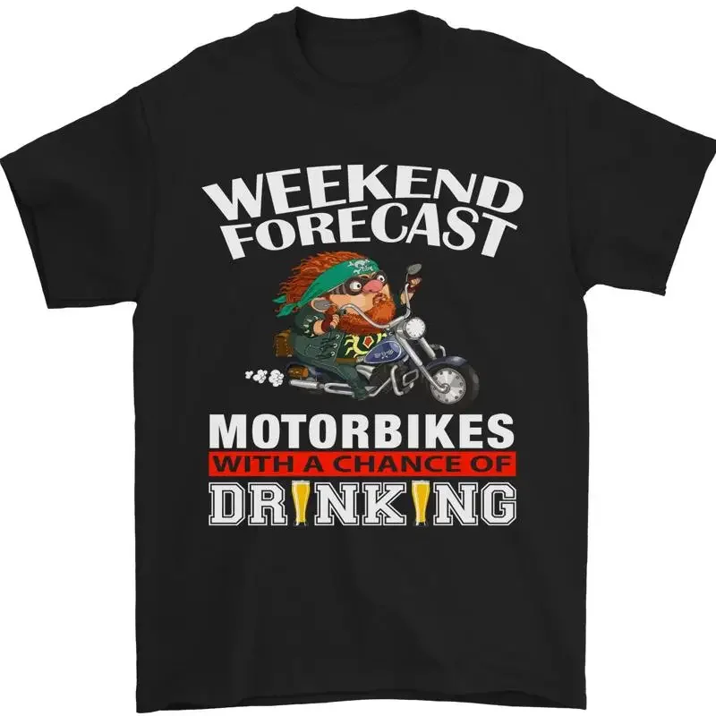 Wochenende Forecast Motorräder Herren Maglietta 100% Baumwoll