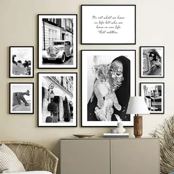 A4 13x18cm 10x15cm Black Photo Frame With Canvas Painting Luxury Woman Car Wine Glass CD Picture Frame Nordic Poster Frame