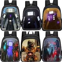 Titan Tv Man Skibidi Toilet Backpack Cartoon School Backpack For Boys Titan Drill Man Camera Man  Speakerman Lunch Bag Box Case