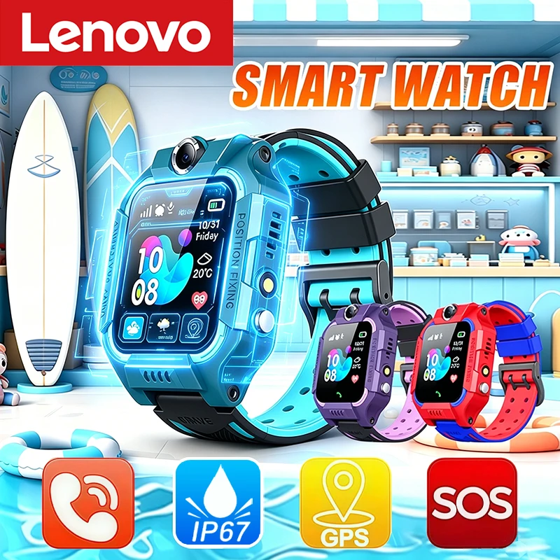 

Lenovo Q19 Children Kids Smart Watch SOS Phone Call Location Tracker Anti-Lost Camera Touch Screen Waterproof Student Wristwatch