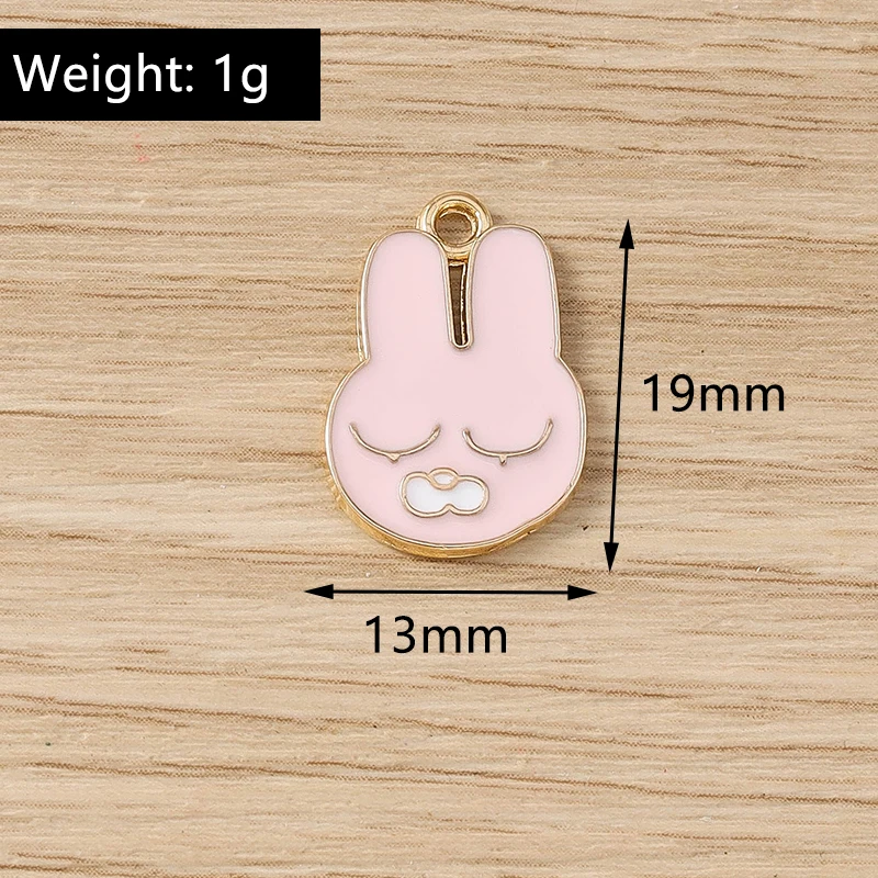Tusember 10 Stück Emaille-Anhänger mit niedlichem Häschen-Motiv, weißer Hase, für die Schmuckherstellung, DIY-Ohrringe, Halsketten, handgefertigte Accessoires – Detail 18