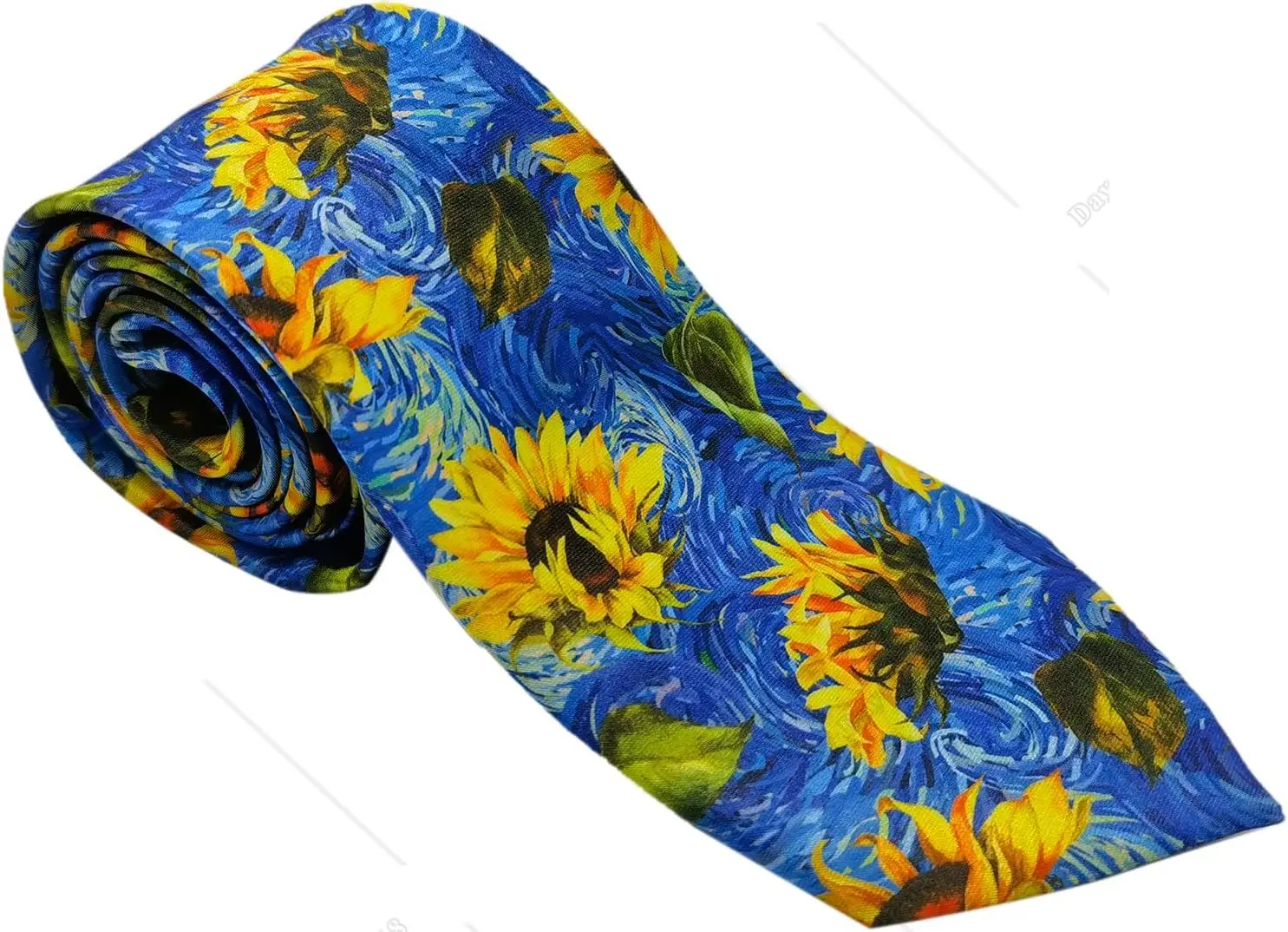 Vangohn Abstract Painting Sunflowers Men'S Tie Funny Casual Print Neckties for Gentlemen Weddings Business Gifts