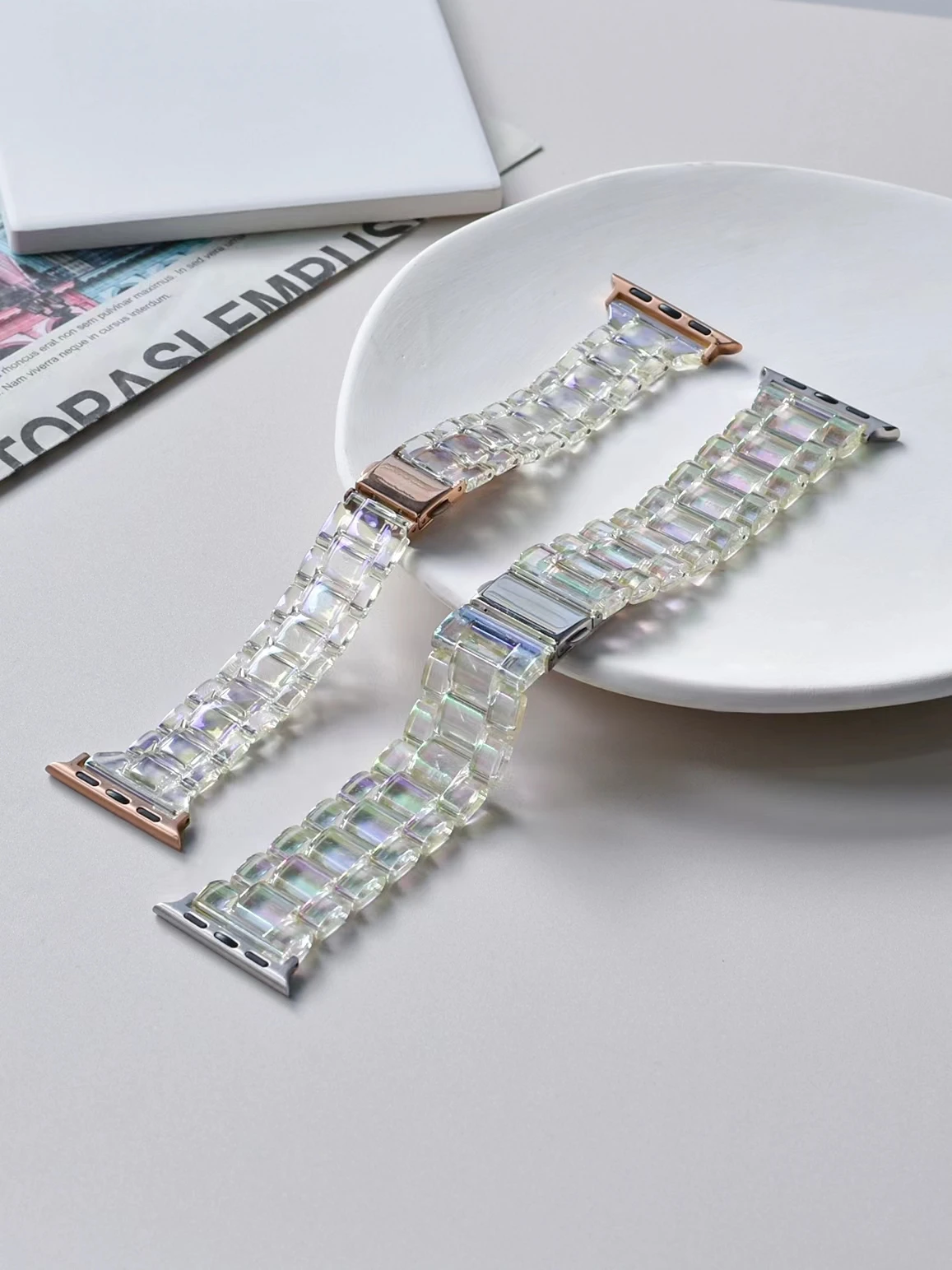 شفافة حزام الليزر ل سوار ساعة يد آبل 49 الترا 8SE 7 6 5 38/42 مللي متر أورورا التسلق سوار ل Iwatch 4 3 2 40/44 مللي متر 41/45 مللي متر